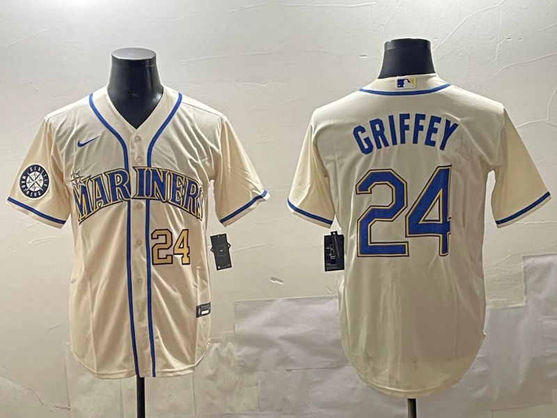 Men Seattle Mariners #24 Griffey Cream Game 2025 Nike MLB Jersey style 4->seattle mariners->MLB Jersey